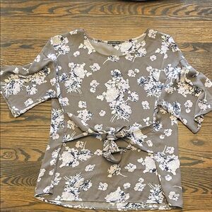 Floral Tie-Front Blouse